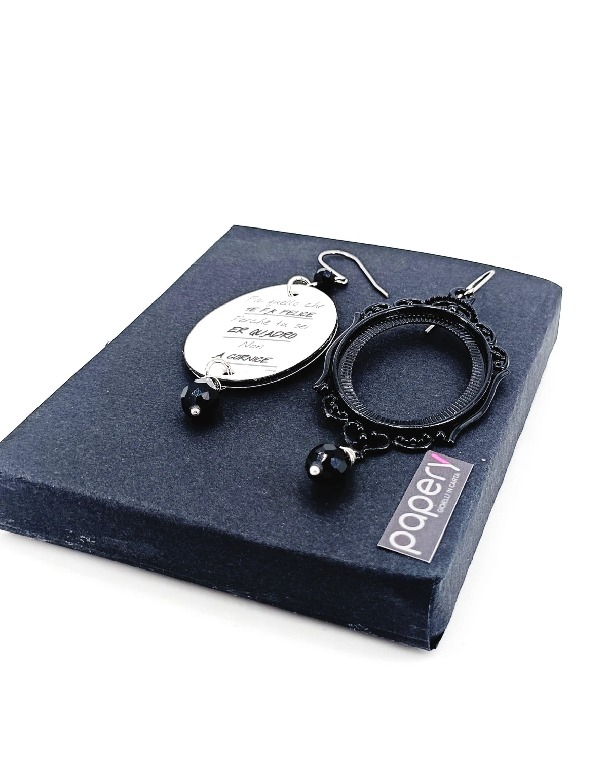 orecchini Fa quello che te fa felice, perché tu sei er quadro, non la cornice