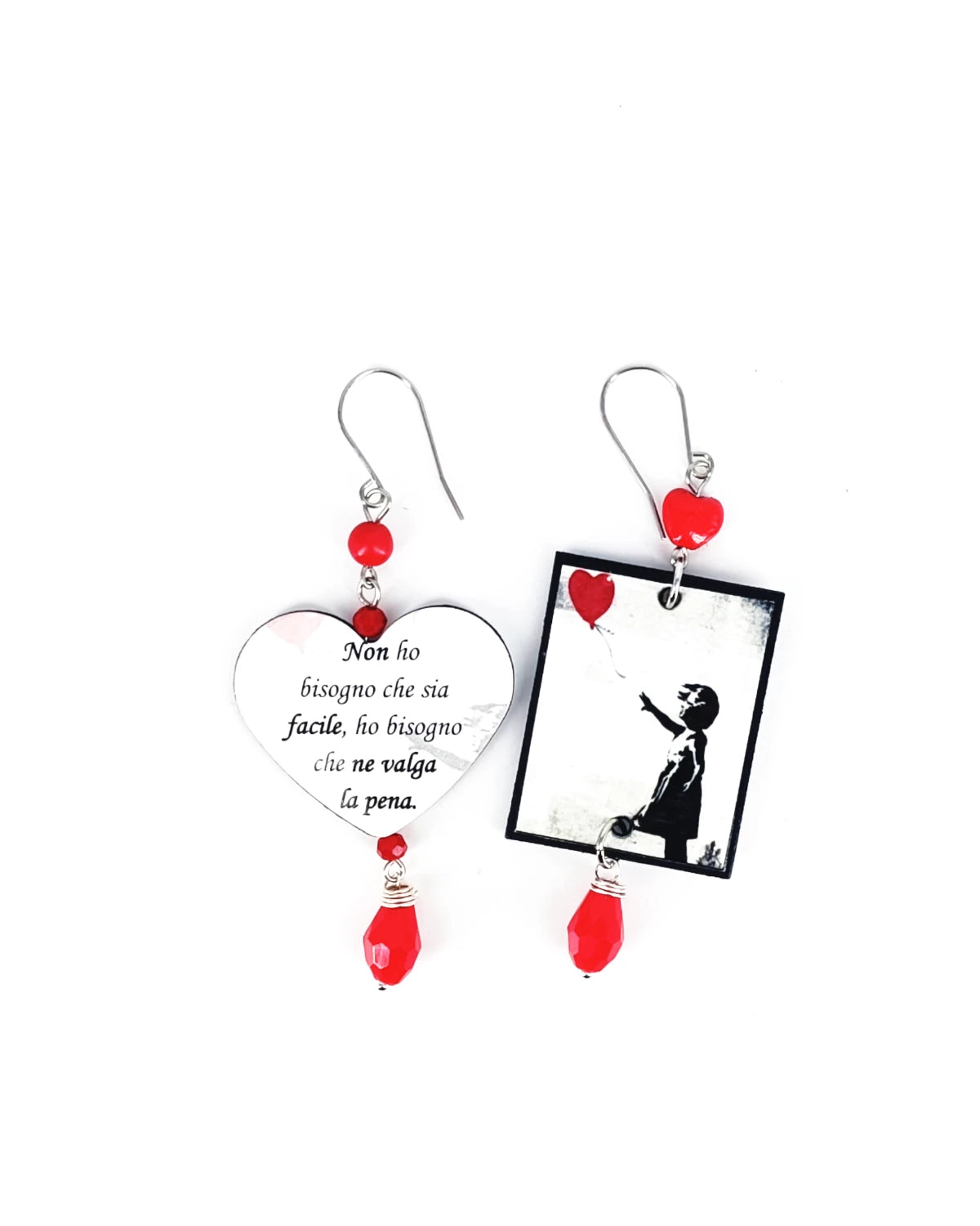orecchini Non ho bisogno che sia facile, ho bisogno che ne valga la pena