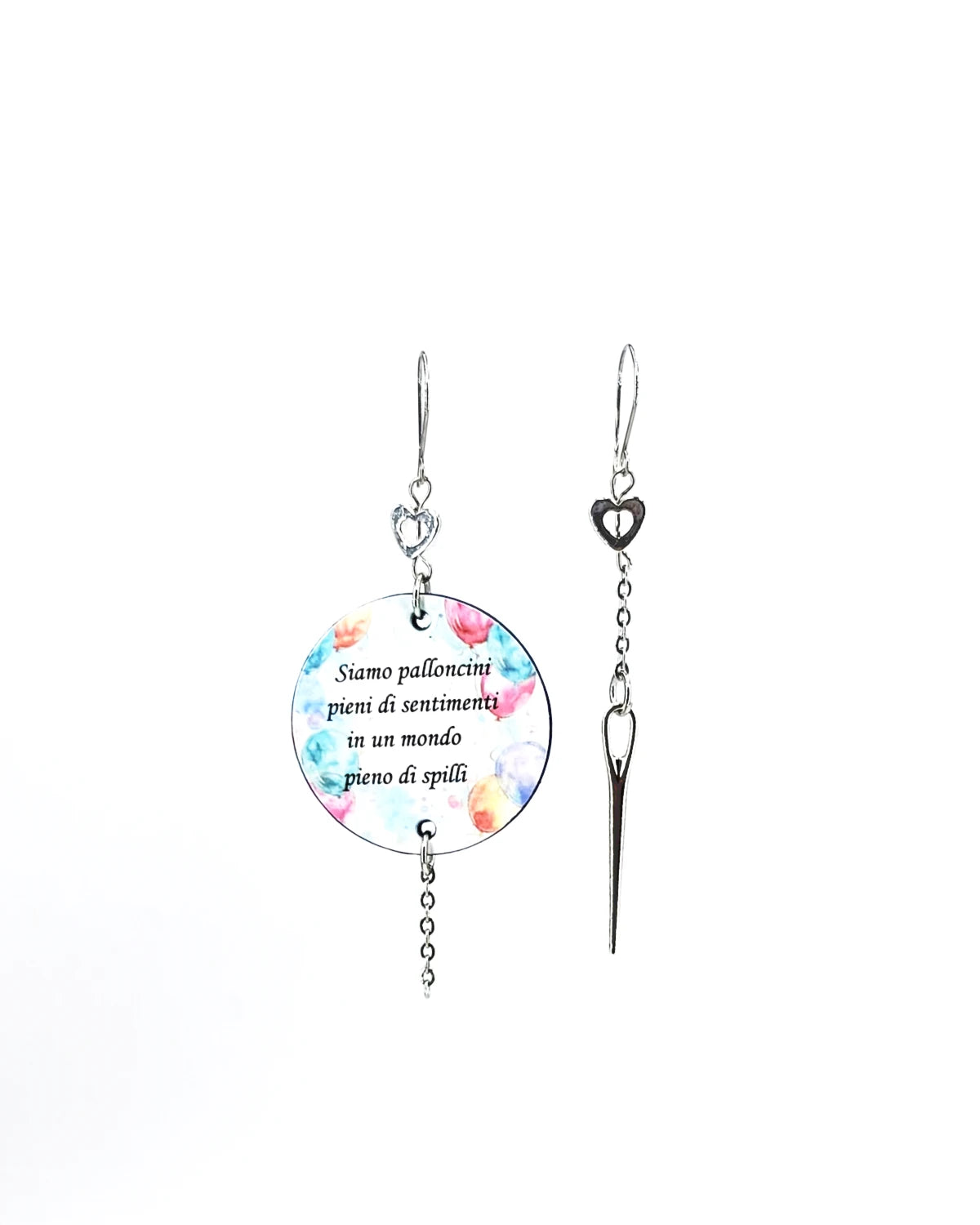 orecchini Siamo palloncini pieni di sentimenti in un mondo pieno di spilli