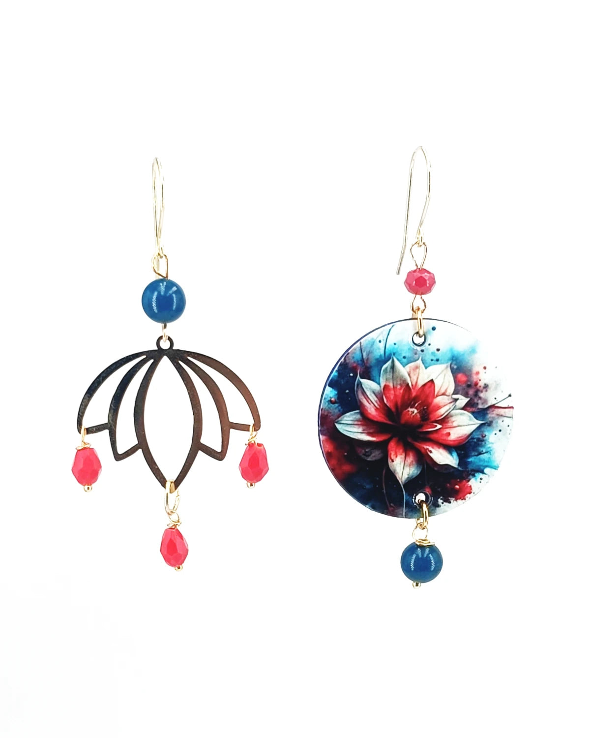 orecchini fiore di loto blu