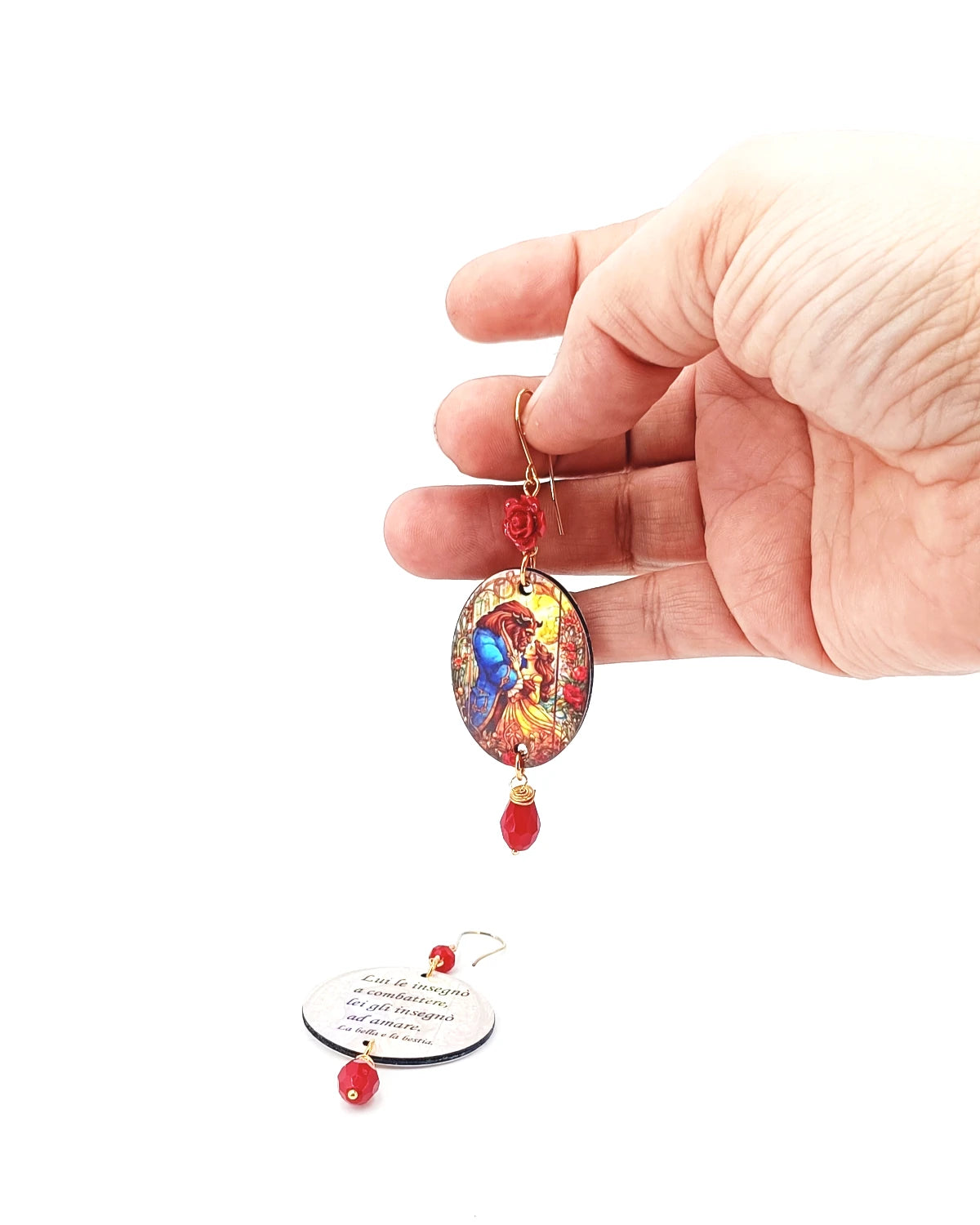 orecchini la bella e la bestia