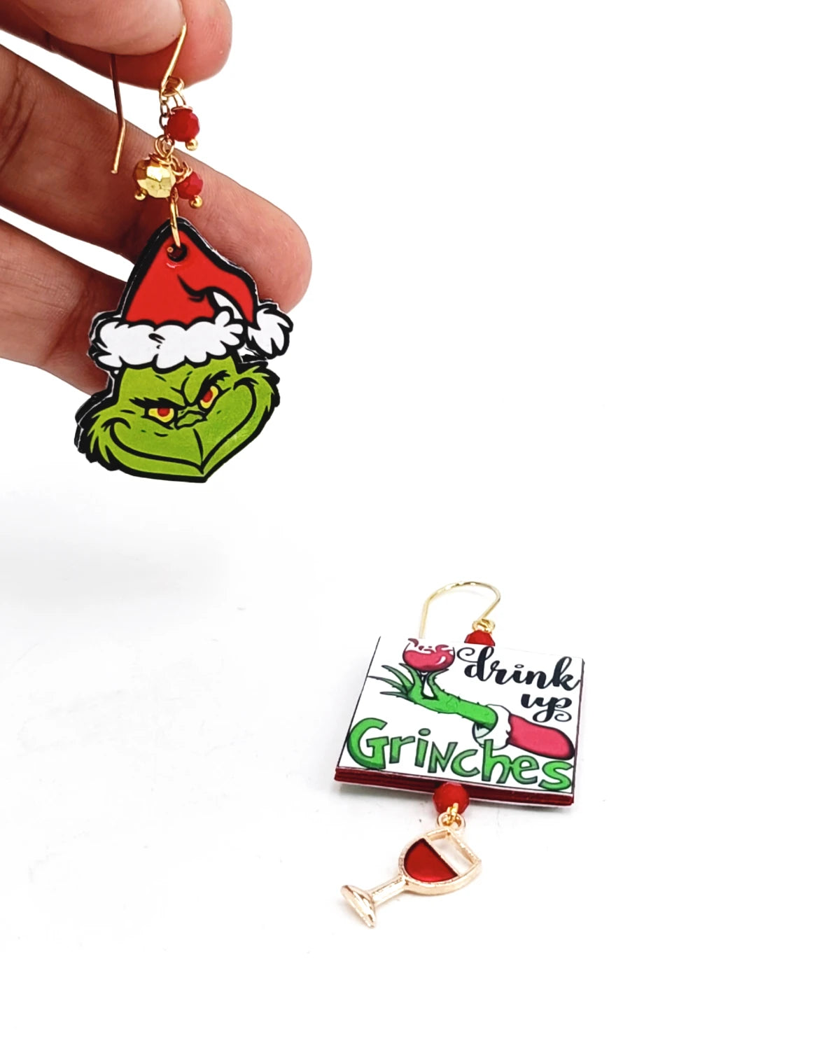 orecchini natalizi grinch drink up